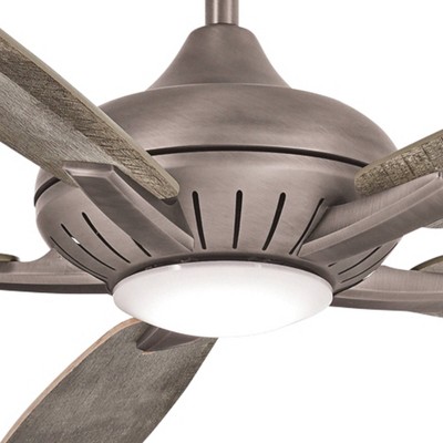 60" Burnished Nickel and Savannah Gray Smart Ceiling Fan with LED Light