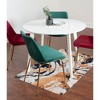 NicBex Contemporary 3-Piece Dining Set, White Round Dining Table with 2 Velvet Chairs (Gold-Plated Legs) for Living Room - 2 of 4