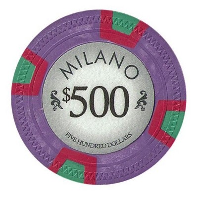 Slickblue 25-Count Milano 10g Clay Poker Chips, Real Casino Look, Compression Molded, Stylish Inlay Design, $10-$10,000
