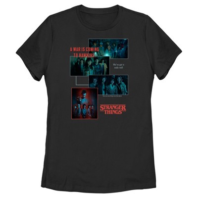 Women's Stranger Things Scenes Collage War Is Coming To Hawkins T-shirt ...