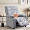 VECELO Power Recliner Chair with Massage & Heat, Oversized Upholstered Fabric Rocking Electric Chair for Living Room & Bedroom, Gray - 2 of 4