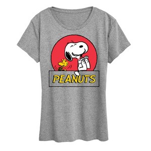 Women's - Peanuts - Snoopy Woodstock Circle Short Sleeve Graphic T-Shirt - 1 of 4