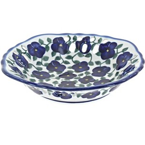 Blue Rose Polish Pottery 32A WR Unikat Small Fruit Dish - 1 of 1
