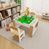 Kids 2 in 1 Play Table & 2 Chairs Set,with 7 Storage Compartments,Compatible with LEGO Building Block,Modern Activity Learning Table - 3 of 4