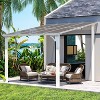 CLIHOME 8 ft. x 8 ft. Aluminum Frame Sloped Roof Patio Cover Outdoor Pergola with Retractable Polycarbonate Canopy - 2 of 4