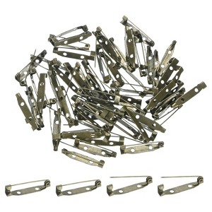 Unique Bargains Durable Multipurpose Iron Badge Brooch Pin Backs Safety Clasp 60 Pcs - 1 of 4