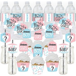 Big Dot of Happiness Baby Gender Reveal - Team Boy or Girl Party Favors and Cupcake Kit - Fabulous Favor Party Pack - 100 Pieces - 1 of 4