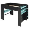Polibi Full Size Gaming Loft Bed with RGB Light Strip, USB Charging and Storage Space - 3 of 4