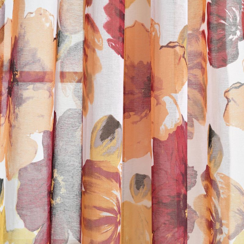 2pk 52&#34;x84&#34; Sheer Leah Curtain Panels Red/Orange - Lush D&#233;cor, 4 of 8
