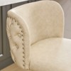 CAVINAS 25"-33"Swivel Bar Stools with Back Tufted,Set of 2,Upholstery Counter Height Barstools with Footrest,Adjustable Seat Height - 3 of 4