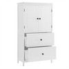White MDF bathroom cabinet with 2 doors, drawers & adjustable shelf - compact, stylish storage solution for toiletries & essentials. - 4 of 4