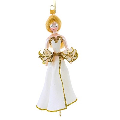 Italian Ornaments 7.0 Inch Norelle In White Ballgown Modern Chic Tree Ornaments