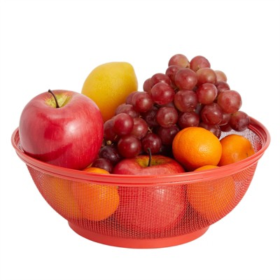 Colorful Mesh Wire Fruit and Vegetable Baskets with Lids, Set of 4