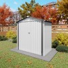 Vynxaria 6x3.5FT Metal Storage Shed, Waterproof Tool Shed with Peaked Roof, Clear Window & Lockable Door, Compact for Garden/Backyard/Patio, White - 4 of 4
