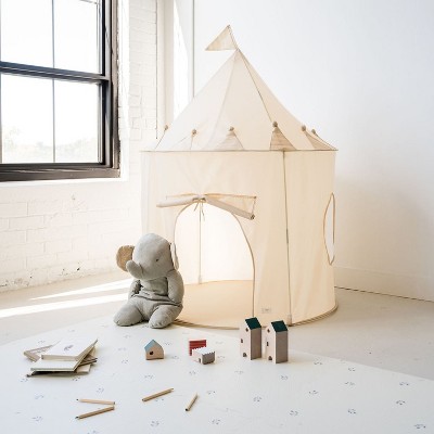 Beige Recycled Fabric Castle Play Tent for Toddlers