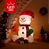 SUGIFT 4FT Christmas Inflatable Snowman with LED Lights, Waterproof Outdoor Decoration with Blower & Stakes - 2 of 4