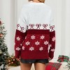 Christmas Sweater for Women Snowflakes Jacquard Color Block V Neck Sweater for Layering Style Outfits Winter Cozy Sweater - 2 of 4