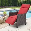 EROMMY Outdoor Recliner Chair for Patio,Red - 2 of 4