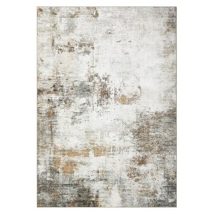 Washable Modern Abstract Rug Non Slip Low Pile Rug Soft Contemporary Throw Floor Cover Foldable Indoor Carpet for Living Room Bedroom - 1 of 4