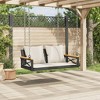 vidaXL Swing Bench with Cushions Black 42.9"x24.4"x15.7" Poly Rattan - 3 of 4