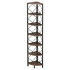 Resenkos Bookshelf, Storage Shelf, Bookcase,7-Tier Corner Shelf, 78.7" Corner Bookcase Slim Corner Storage Rack Brown - 3 of 3