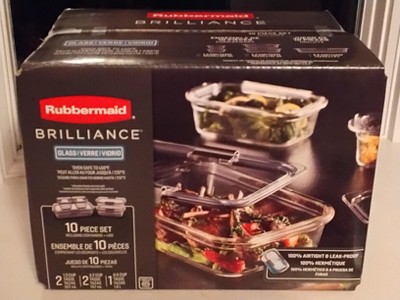 Rubbermaid 10pc Brilliance Glass Food Storage Set: Glass
