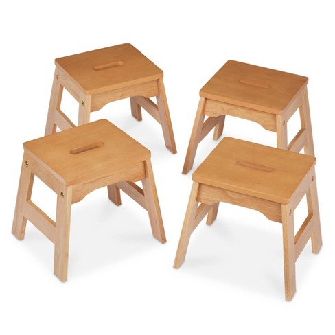 Melissa And Doug Wooden 3-Piece Table and Chair Set, Natural