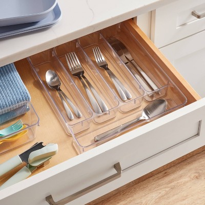 5 Compartment Plastic Drawer Flatware Organizer - Brightroom™