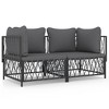 vidaXL 2 Piece Patio Lounge Set with Cushions Anthracite Steel - 2 of 4