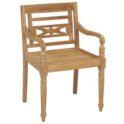 vidaXL Batavia Chair Set of 8 Teak Solid Teak Wood Standard Durable