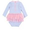 RuffleButts Baby/Toddler Girls UPF50+ Tulle Skirted One Piece Rash Guard - 2 of 4