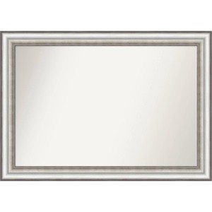 41" x 29" Non-Beveled Salon Silver Bathroom Wall Mirror - Amanti Art: Modern Polystyrene Frame, Includes Mount Hardware - 1 of 4