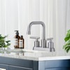 WOWOW 4 in. Centerset Double Handle 360° Rotation Spout Bathroom Faucet with Drain Kit Included - 3 of 4