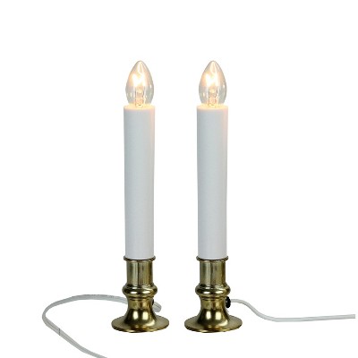 Brite Star 2ct Indoor Christmas Candle Lamps - 8.25" Clear