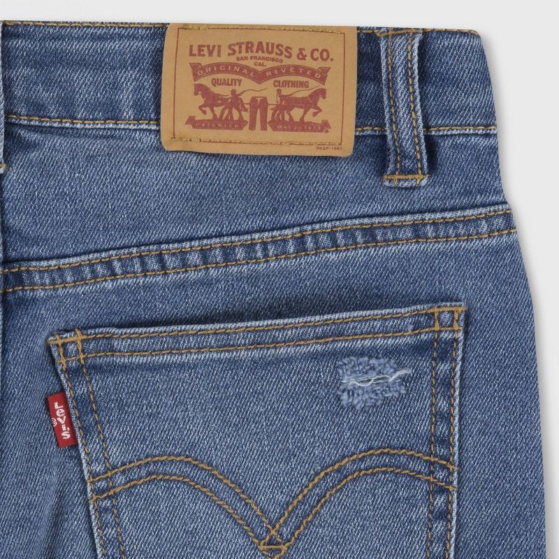 Levi's® Girls' High-Rise Straight Jeans - Medium Wash, 3 of 7