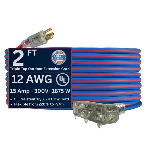 US Wire & Cable 12/3 Gauge x Extreme Cold Weather Triple Tap Extension Cords - 1 of 4