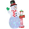 HOMCOM 8ft Christmas Inflatable Snowman with North Pole Sign, Outdoor Blow-Up Yard Decoration with LED Lights Display - 4 of 4