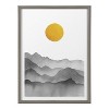 Kate and Laurel Blake Black Yellow Mountain Range Silhouette Framed Printed Glass by Cat Coquillette, 18x24, Gray - 2 of 4