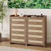 Boho 5-Drawer Rattan Dresser for Bedroom, Large Wooden Chest of Drawers Storage Cabinet for Clothes, Nightstand Organizer for Hallway, Living Room - 3 of 4