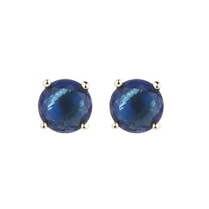 14K Gold and Sterling Silver Stud Earrings In Sapphire. Emerald and Citrine Options - 1 of 4