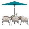 Solar Powered 9FT Offset Patio Umbrella, 8-Rib Steel Frame, Tilt Crank, UV Resistant & Waterproof - 4 of 4