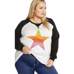 Avenue Women's Plus Size Starlight Sweat Top - 1 of 4