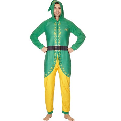 Intimo INTIMO Elf The Movie Mens Buddy The Elf One Piece Costume Pajama Set, Green, XL Green