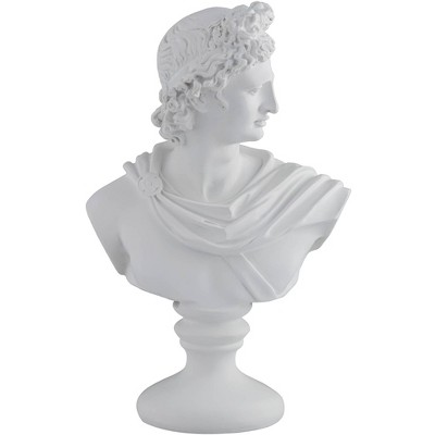 Dahlia Studios Male 11 1/2" High Matte White Bust Sculpture