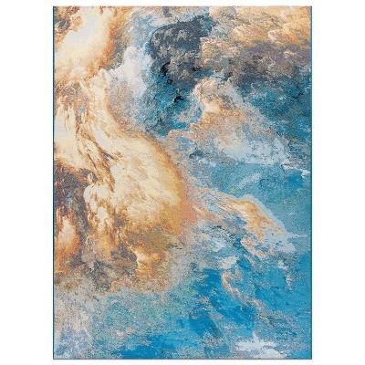 World Rug Gallery Contemporary Abstract Clouds Indoor/Outdoor Area Rug