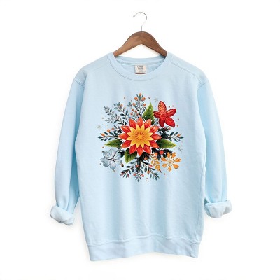 Simply Sage Market Women's  Garment Dyed Graphic Sweatshirt  Winter Plants