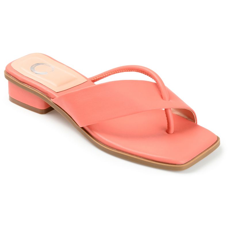 Journee Collection Womens Mina Tru Comfort Foam Flip Flop Low Block Heel Sandals, 1 of 11