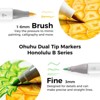 Ohuhu Alcohol Markers Brush Tip - Double Tipped Art Marker Set - 72 Colors- Alcohol-based Refillable Ink - Fine & Brush Dual Tips - Honolulu B - 3 of 4