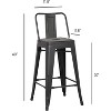 Lyngins Set of 2/4 Industrial Metal Bar Stools,Counter Chairs with Bucket Back,Stools for Kitchen Counter,Living Room - 3 of 4