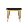 CENGHU 65" Rectangle Glass Dining Table, Tempered Glass Tabletop and Polished Gold Legs, Modern Style Kitchen Table for Home, Kitchen, Dining Room - 2 of 4